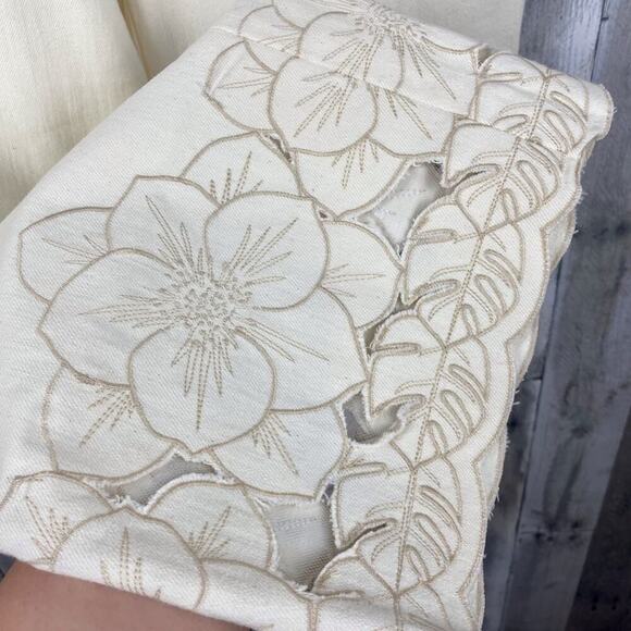 Anthropologie White Pilcro Stet Mid-rise Cutout Flare Leg Jeans Size 29 Petite - Picture 5 of 15